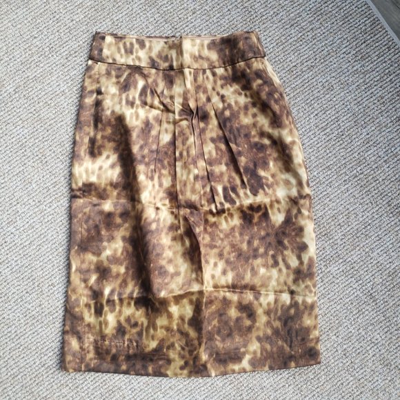 Silk Wool Pencil Skirt Women's 0 - Picture 8 of 9